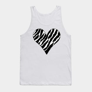 Zebra print heart Tank Top